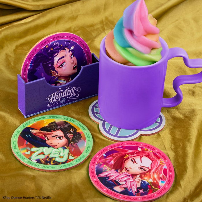 Cinereplicas Las guerreras K-pop Juego de 4 Posavasos HUNTR/X