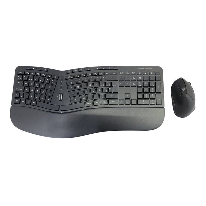 Conceptronic ORAZIO02ES Kit de teclado y ratón ergonómico inalámbrico en español