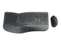 Conceptronic ORAZIO02ES Teclado y Mouse Inalámbrico Ergonómico Oficina RF QWERTY Español Negro - Combo Completo (125 teclas, 1600 DPI)