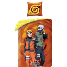 Naruto Juego de Cama Naruto y Kakashi Microfibra Funda Nórdica 140x200 cm + Funda Almohada 63x63 cm AAART15391