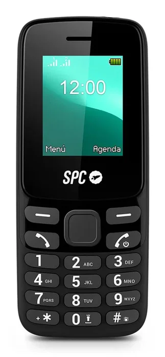 SPC Talk 2 Go - Teléfono Móvil Sencillo con Teclado, Pantalla 1.77", Dual SIM, Bluetooth, Radio FM, Linterna, USB-C, Batería 1000 mAh, Color Negro