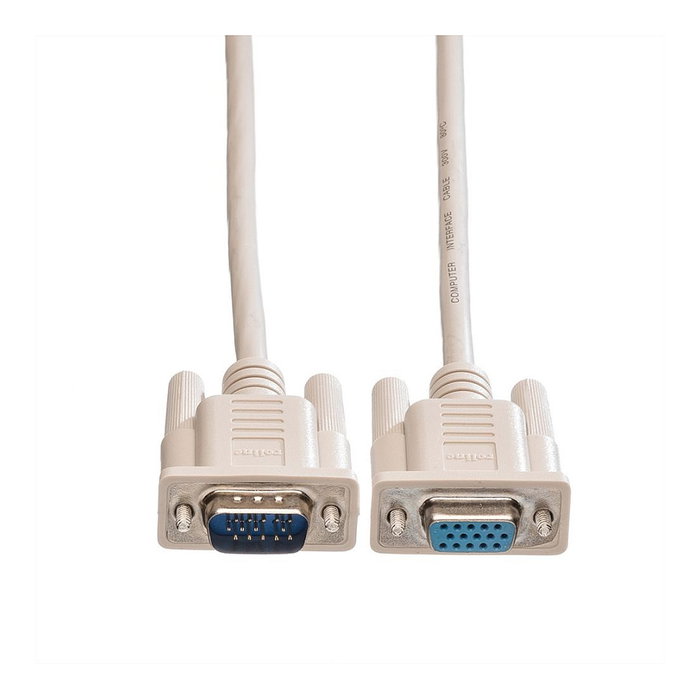 ROLINE 11.01.6518 Cable de Conexión Monitor HD15 ST/BU, VGA Macho a Hembra, Blanco, 1,8m