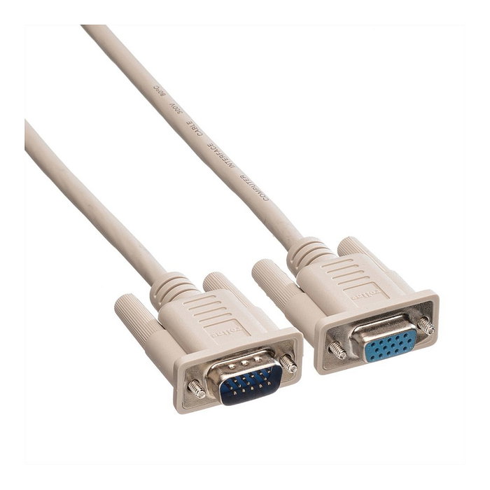 ROLINE 11.01.6518 Cable de Conexión Monitor HD15 ST/BU, VGA Macho a Hembra, Blanco, 1,8m