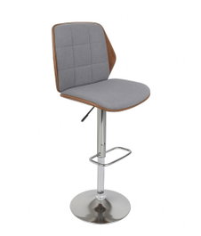 DKD Home Decor Taburete Poliéster Nogal Ajustable