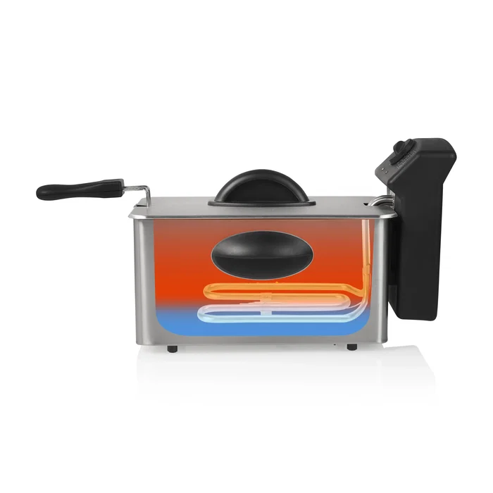 Princess 182642 Freidora Eléctrica 4L 2000W - Color Negro/Acero Inoxidable con Sector Frío, Termostato y Piezas Desmontables