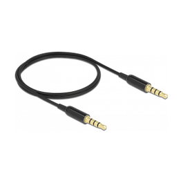 DeLOCK Cable de audio Ultra Slim 3,5 mm 4 pines macho a macho 0,5 m negro