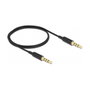 DeLOCK Cable de audio Ultra Slim 3,5 mm 4 pines macho a macho 0,5 m negro