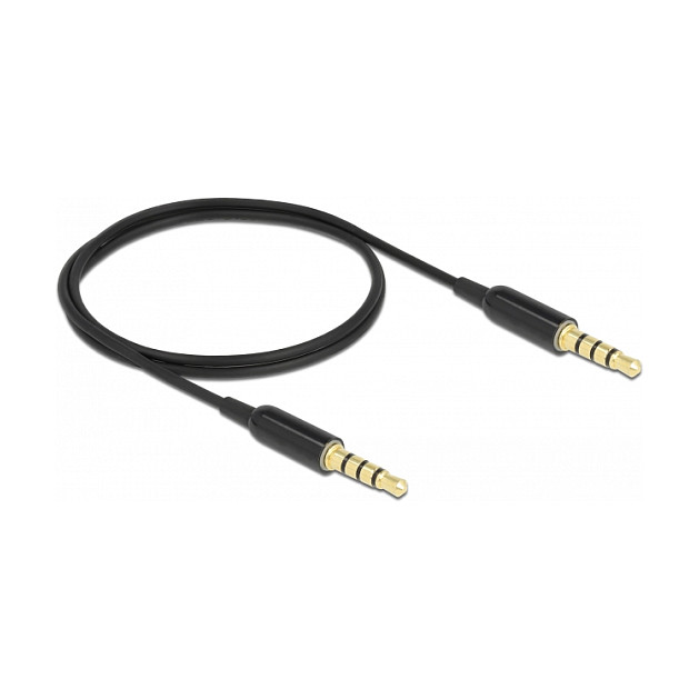DeLOCK Cable estéreo 3,5 mm 4 pines Ultra Slim 0,5 m Negro