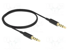 DeLOCK Cable estéreo 3,5 mm 4 pines Ultra Slim 0,5 m Negro