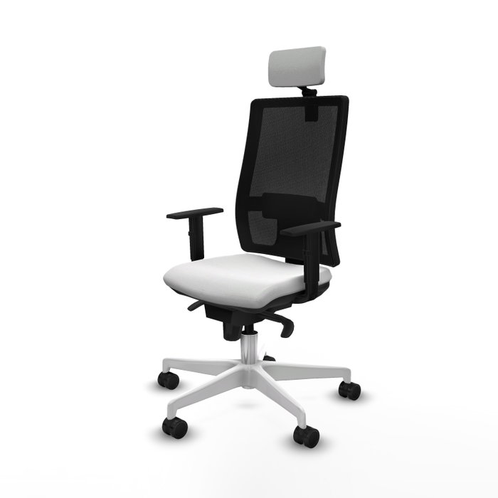 PIQUERAS Y CRESPO Silla de oficina Horna con mecanismo Sincro, Blanco y Negro PIQUERAS Y CRESPO Silla de oficina Horna con mecanismo Sincro, Blanco y Negro