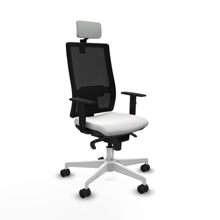 PIQUERAS Y CRESPO Silla de oficina Horna con mecanismo Sincro, Blanco y Negro PIQUERAS Y CRESPO Silla de oficina Horna con mecanismo Sincro, Blanco y Negro