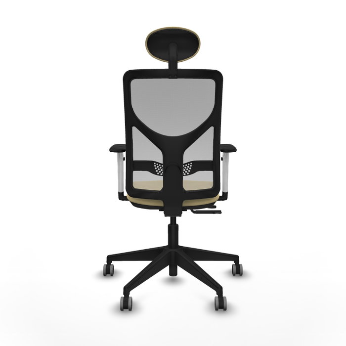 PIQUERAS Y CRESPO Silla de oficina Motilla con mecanismo Sincro/Traslack Crema y Gris