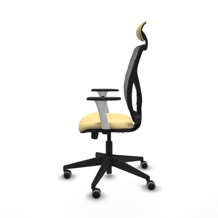 PIQUERAS Y CRESPO Silla de oficina Motilla con mecanismo Sincro/Traslack Crema y Gris