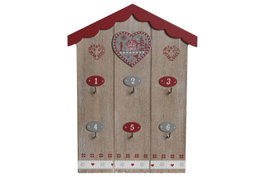 DKD Home Decor Guardallaves MDF Rojo