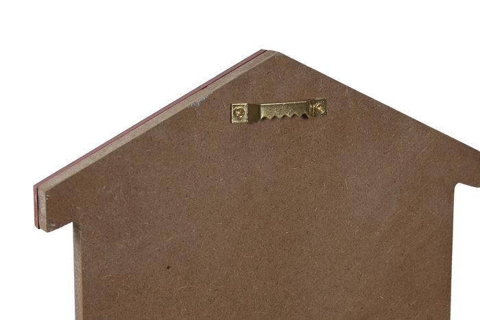 DKD Home Decor Guardallaves Shabby alpino Rojo Natural 18 x 24 x 1.5 cm (6 Unidades)