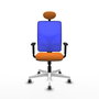 PIQUERAS Y CRESPO Silla de oficina Motilla con mecanismo Sincro, Naranja y Azul