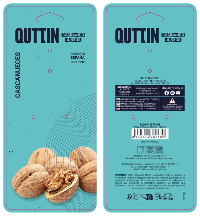 Quttin Pinza Cascanueces Hierro de 24 Unidades Quttin Pinza Cascanueces Hierro de 24 Unidades