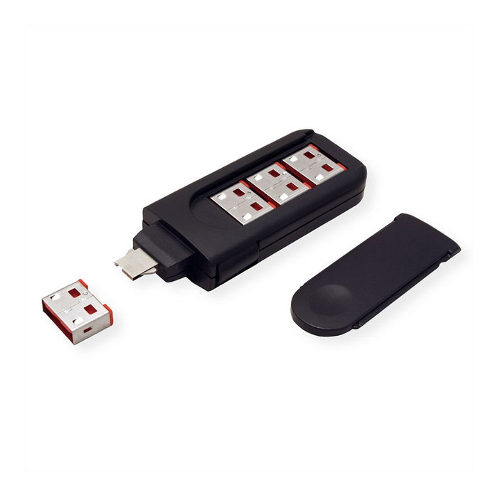 ROLINE USB Typ A Port Blocker con 4 bloqueadores y 1 llave de seguridad.
