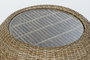 DKD Home Decor Mesa Centro Balines Ratan y Cristal Natural 82 x 48 x 82 cm