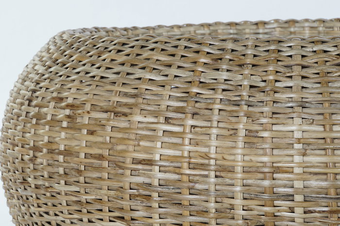 DKD Home Decor Mesa Centro Balines Ratan y Cristal Natural 82 x 48 x 82 cm