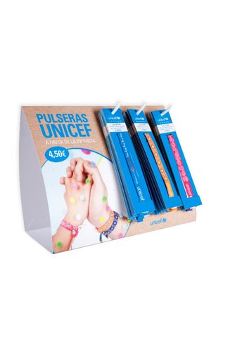 Pulsera Unicef Tela Surtida Expositor De 30