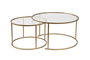 Nordure Juego Mesas de Café 80, 60 Gold, Transparent Vidrio Templado y Metal
