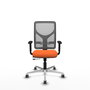 PIQUERAS Y CRESPO Silla de oficina Motilla con mecanismo Sincro/Traslack, Naranja y Gris