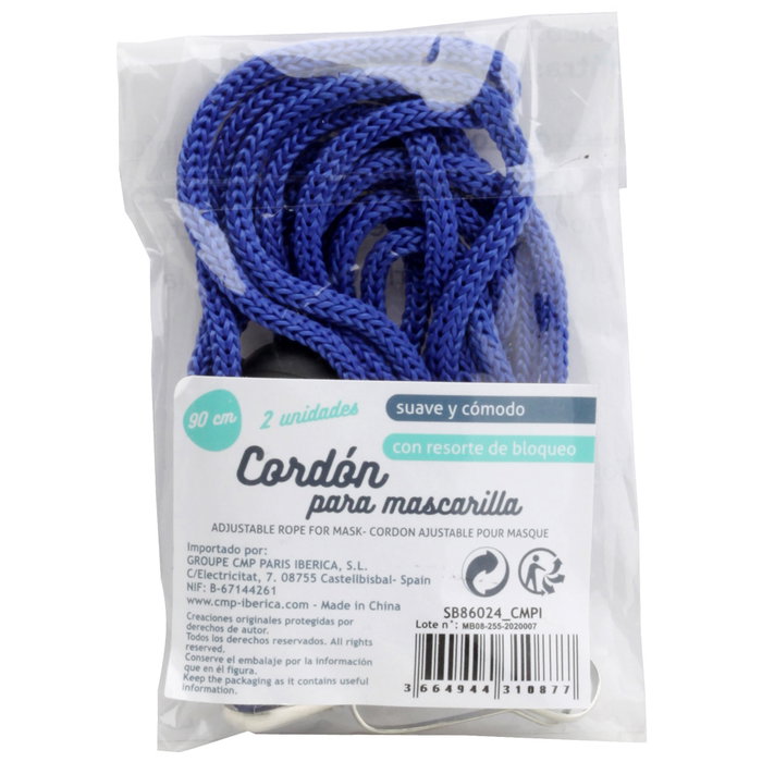 CMP General Cordones para Gafas y Mascarillas, Juego de 2 Unidades, Color Surtido, Longitud Ajustable 90 cm