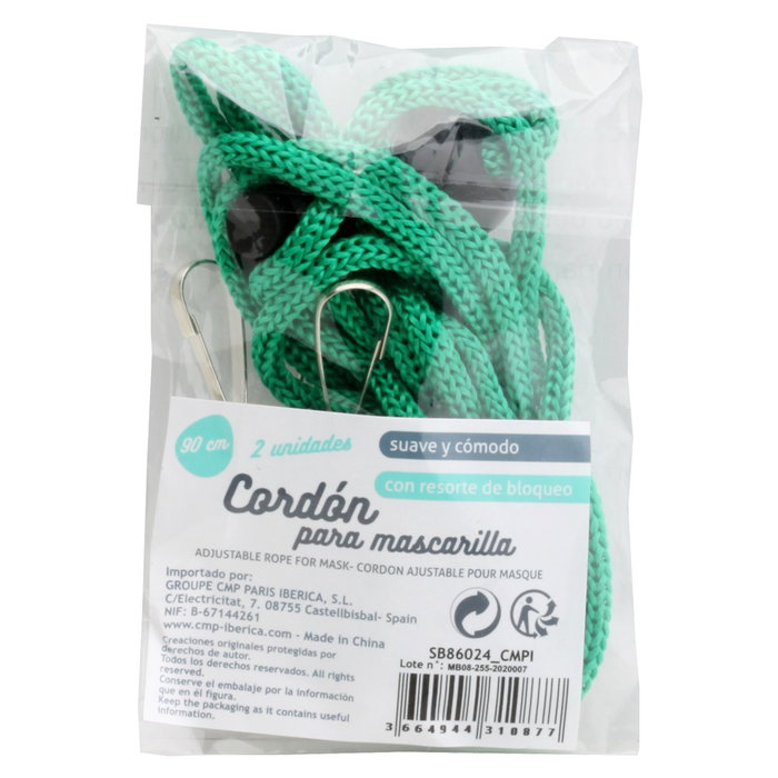 CMP General Cordones para Gafas y Mascarillas, Juego de 2 Unidades, Color Surtido, Longitud Ajustable 90 cm