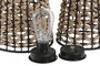 DKD Home Decor Lampara Solar Terraza Jardin Marron Negro Set 4 24x44x24 cm