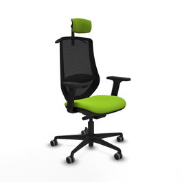 PIQUERAS Y CRESPO Silla de oficina Mardos con mecanismo Sincro/Traslack, Pistacho y Negro