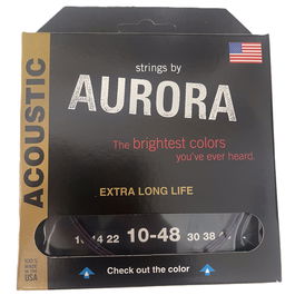 AURORA STRINGS 10-48 Cuerdas de Acústica Aurora Coated (Phos Bronze/Silver Phos Bronze) Made in USA