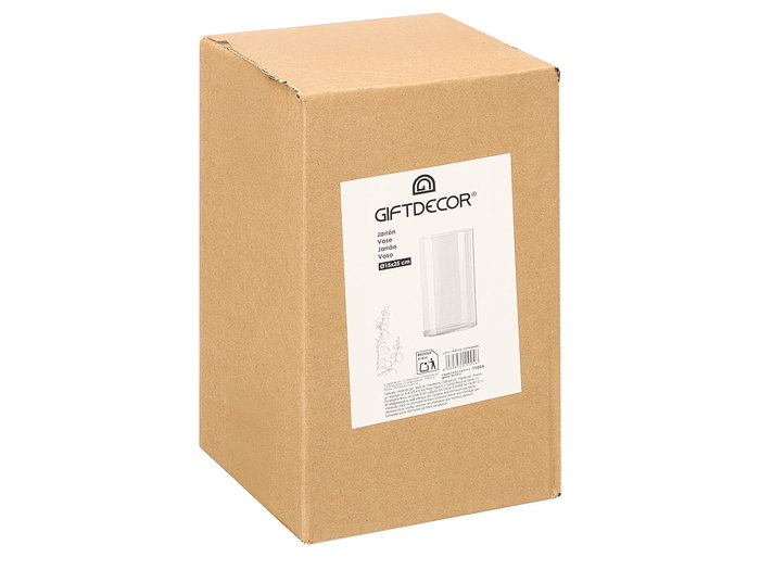 Giftdecor Jarrón Aparenza Cilíndrico de Acrílico, Transparente, 15x25 cm, Decoración de Mesa (Set de 12)