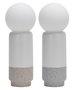 DKD Home Decor Lámpara de sobremesa de cerámica y cristal BICOLOR G9