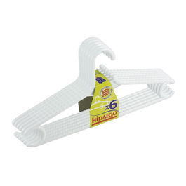 Hidalgo Perchas Doble Grueso Color Blanco Lote 6 Unidades Antideslizantes Plástico Resistente