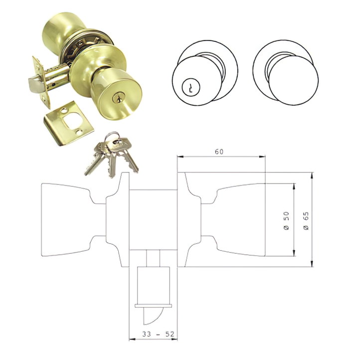 TESA Pomo Serie Tulipa 3502-UO-LM 60/70 Latón Mate