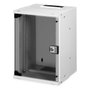 Digitus Armario Rack SOHO PRO de Pared 9U Gris 460x315x300 mm IP20 - 10 pulgadas, Rieles Ajustables, Bloqueo, 60 kg de Capacidad