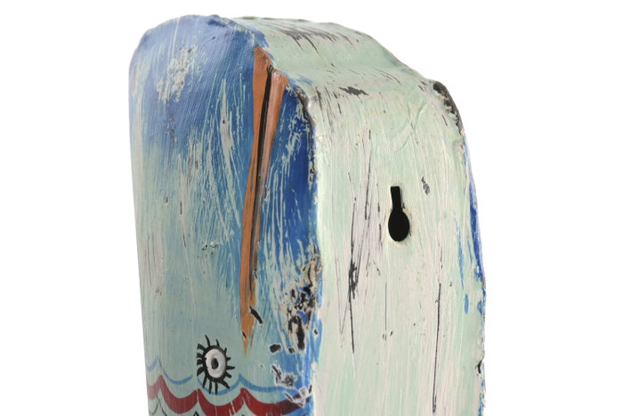 DKD Home Decor Set de 3 Piezas de Decoración de Pared de Metal con Diseño de Ballena, Azul y Multicolor