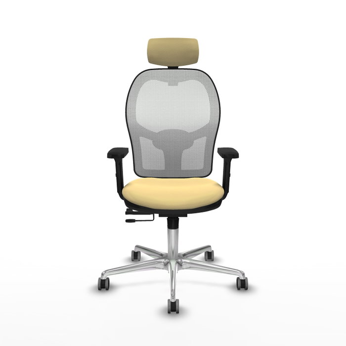 PIQUERAS Y CRESPO Silla de oficina Jorquera con mecanismo Sincro/Traslack, Crema y Blanco PIQUERAS Y CRESPO Silla de oficina Jorquera con mecanismo Sincro/Traslack, Crema y Blanco