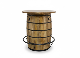 DKD Home Decor Mesa Bar Vintage 90 x 101 x 90 cm Mango y Metal