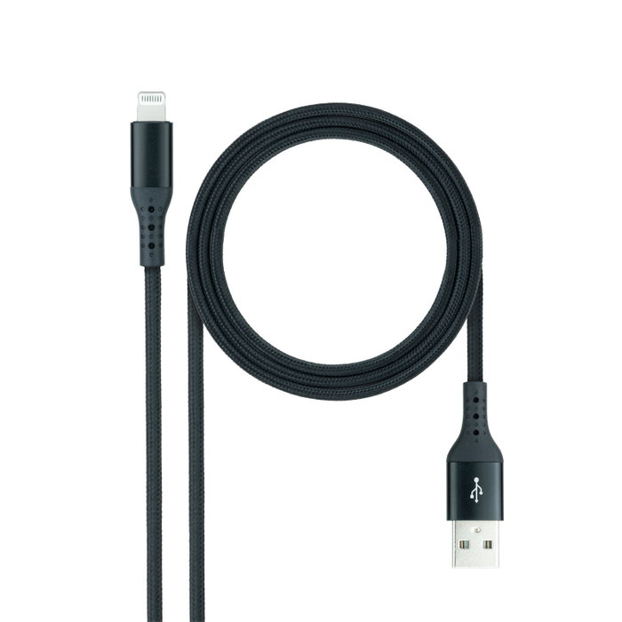 NANOCABLE Cable Lightning a USB 2.0, Lightning/M -USB A/M, Negro, 1 m, 1 m, Lightning, USB A, Macho, Macho, Negro NANOCABLE Cable Lightning a USB 2.0, Lightning/M -USB A/M, Negro, 1 m, 1 m, Lightning, USB A, Macho, Macho, Negro