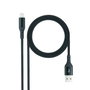 Nanocable Cable Lightning a USB 2.0 Negro Mallado, 1 m