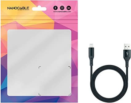 Nanocable Cable Lightning a USB 2.0 Negro Mallado, 1 m Nanocable Cable Lightning a USB 2.0 Negro Mallado, 1 m