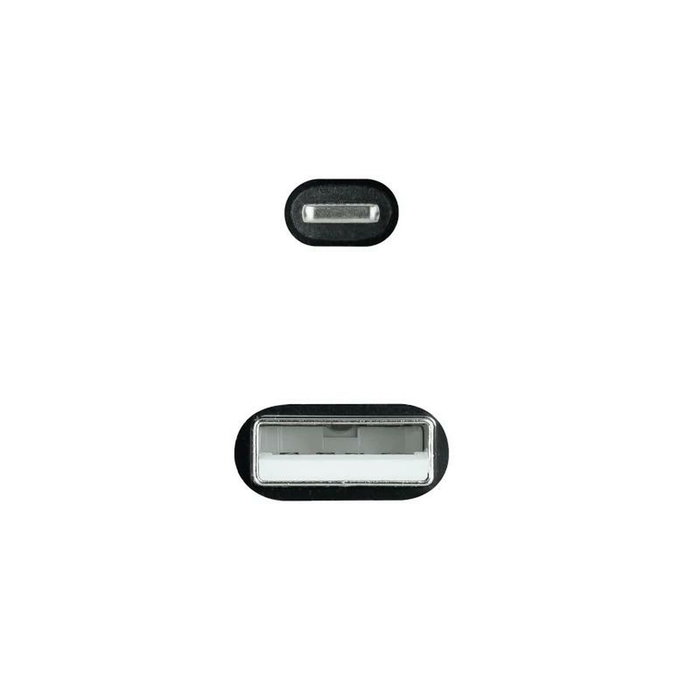 Nanocable Cable Lightning a USB 2.0 Negro Mallado, 1 m Nanocable Cable Lightning a USB 2.0 Negro Mallado, 1 m