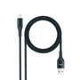 Nanocable Cable Lightning a USB 2.0 Negro Mallado, 1 m