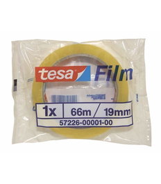 Tesa Cinta Adhesiva Transparente Film Standard, Rollo 19 mm x 66 Metros
