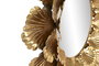 DKD Home Decor Espejo de Metal Diseño Hoja Dorado 76,5x76,5x8 cm