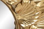 DKD Home Decor Espejo de Metal Diseño Hoja Dorado 76,5x76,5x8 cm