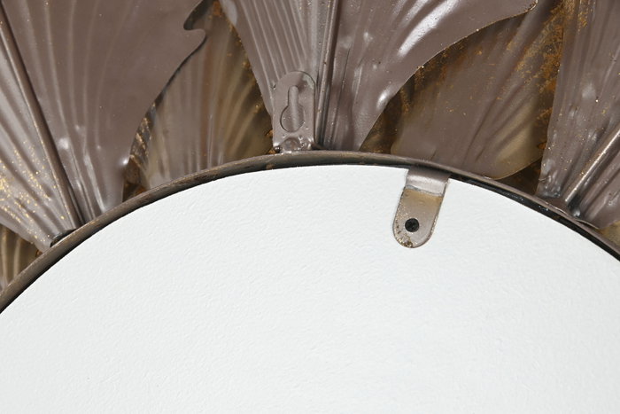 DKD Home Decor Espejo de Metal Diseño Hoja Dorado 76,5x76,5x8 cm