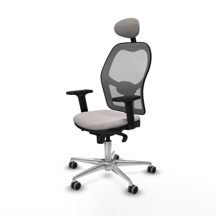 PIQUERAS Y CRESPO Silla de oficina Jorquera con mecanismo Sincro, Blanco y Gris